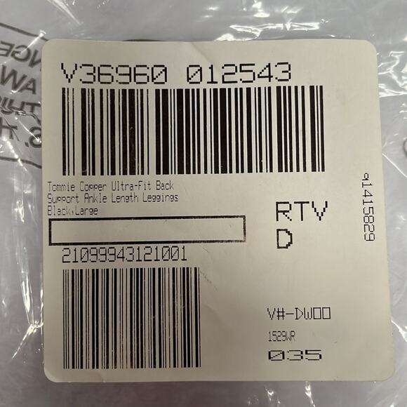 Tommie Copper Women's Back Support Leggings Black Size L Ultra-Fit Ankle Length - Picture 5 of 10